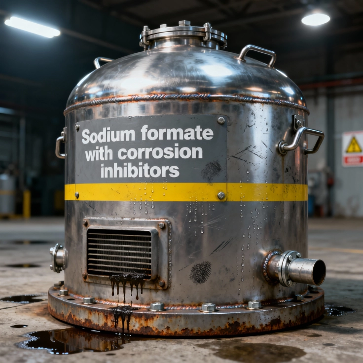 Sodium formate with corrosion inhibitors